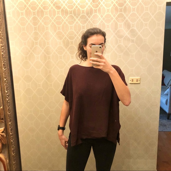 🔥BOGO FREE - Draping sweater maroon - Picture 2 of 3